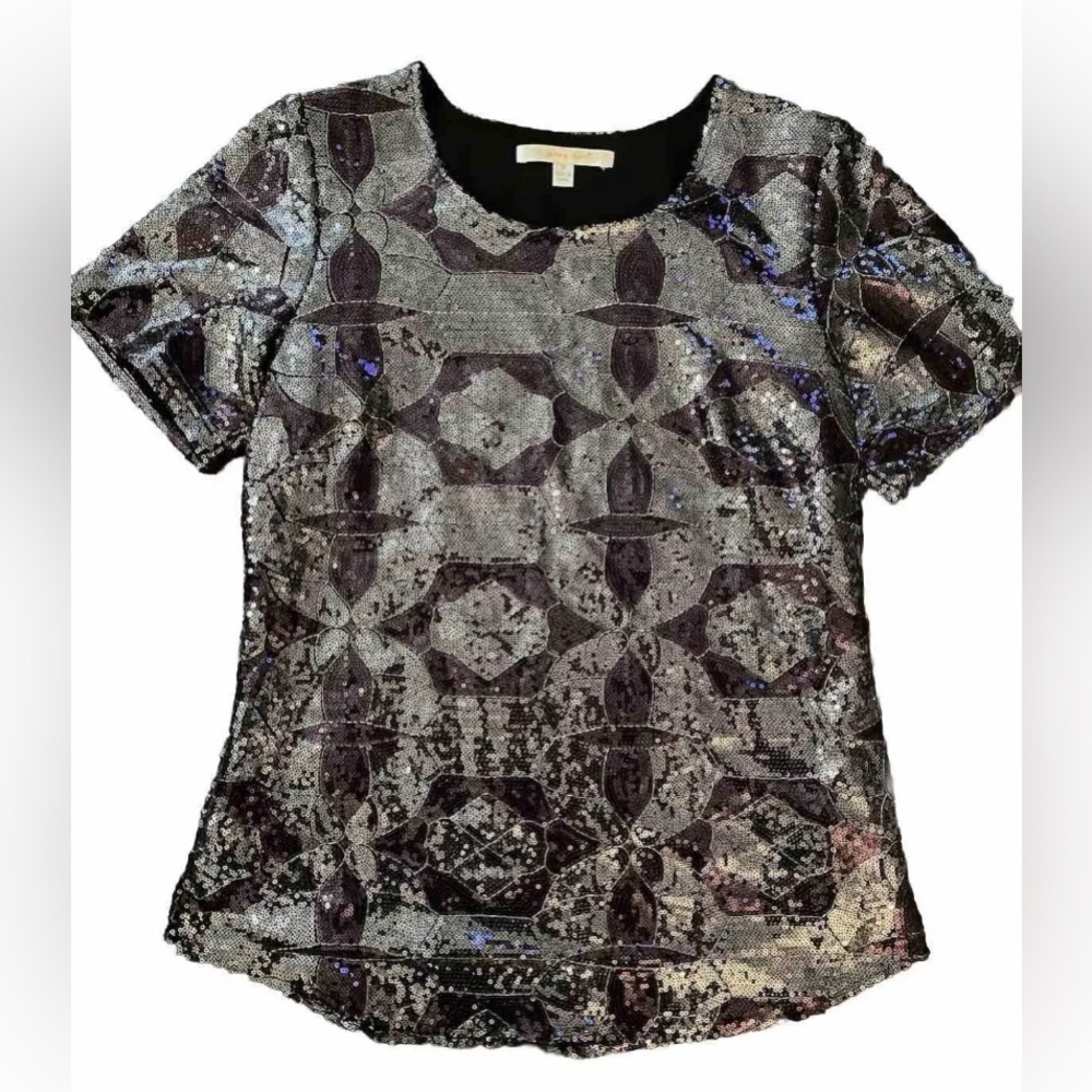Jenny Han Sequin Grey and Purple Y2K Blouse